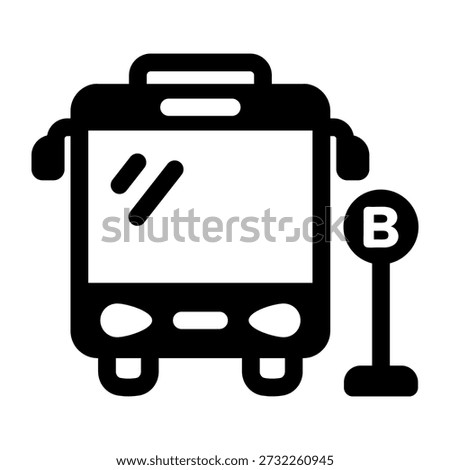 Glyph style icon showing a bus stop