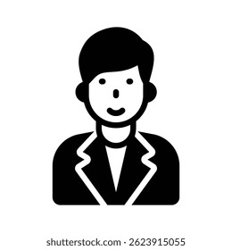 glyph style icon showing business accountant character