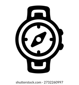 Icono de estilo de glifo que muestra un reloj de brújula