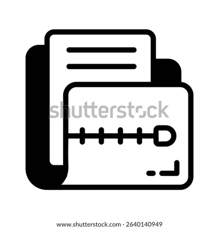 A glyph style icon showing compressed zip folder