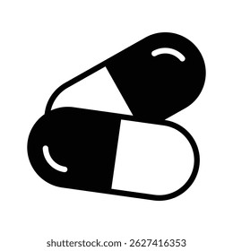 A glyph style icon showing drugs, ready for premium use