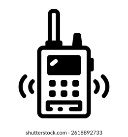 A glyph style icon showing a rf transmitter 

