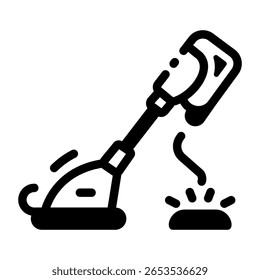 A glyph style icon showing steam mop
