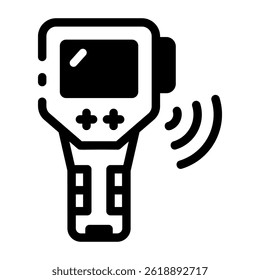 A glyph style icon showing thermal imaging device 
