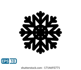 Glyph-Symbol für Schneeflocken einzeln auf weißem Hintergrund. EPS10