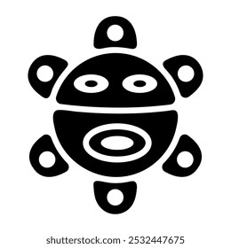 Glyph style icon of sol taino symbol 