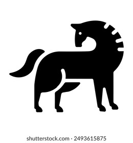 A glyph style icon of stallion 