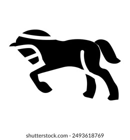 A glyph style icon of stallion 