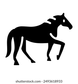 A glyph style icon of stallion 