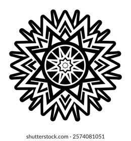 A glyph style icon of starburst chakra symbol