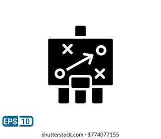 glyph style icon of strategy action isolated on white background. EPS 10