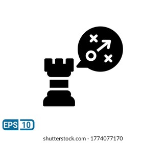 icono de estilo de glifo de acción de estrategia. ilustración vectorial para diseño gráfico, sitio web, interfaz de usuario aislada en fondo blanco. EPS 10