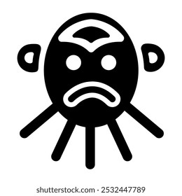 Glyph style icon of taino art 