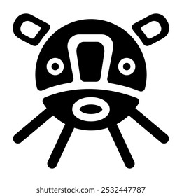 Glyph style icon of taino petroglyph