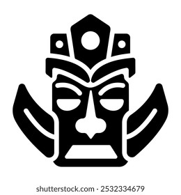 Glyph style icon of tiki statue