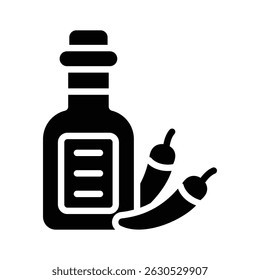 Um ícone de estilo glifo do tradicional frasco de tequila