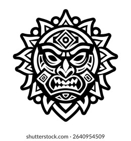 Glyph style icon of a tribal god