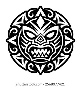 A glyph style icon of tumatauenga god symbol