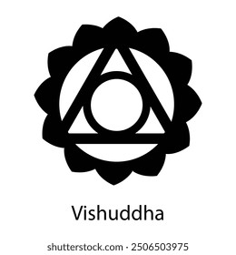 A glyph style icon of vishuddha