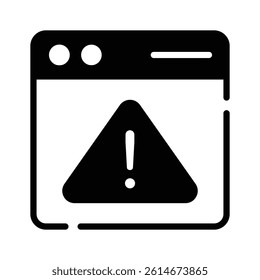 A glyph style icon of web error is ready for premium use