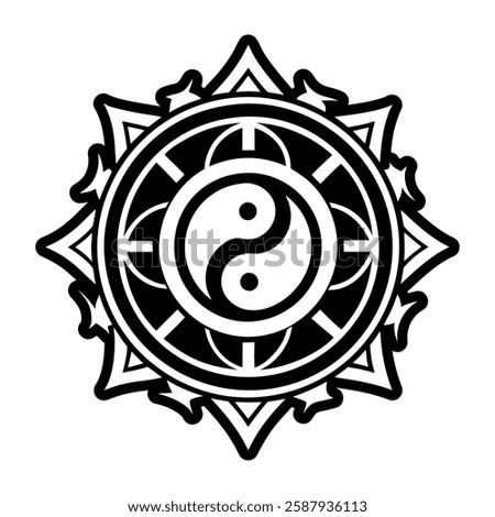 A glyph style icon of yin yang symbol