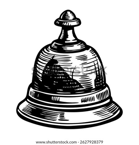 A glyph style illustration of a desk bell