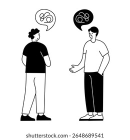 Uma ilustração de estilo de glifo mostrando suporte mental 

