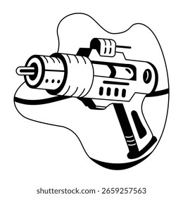 Ilustración de estilo de glifo de la pistola láser espacial 