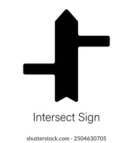 A glyph style ion of road intersect sign 