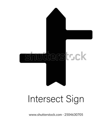 A glyph style ion of road intersect sign 