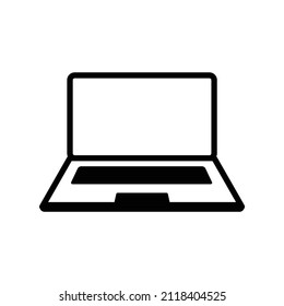 Glyph style laptop, vector design template