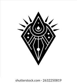 Estilo de Glifo Manifestação de Tatuagem Ícone Vetor Silhueta Design