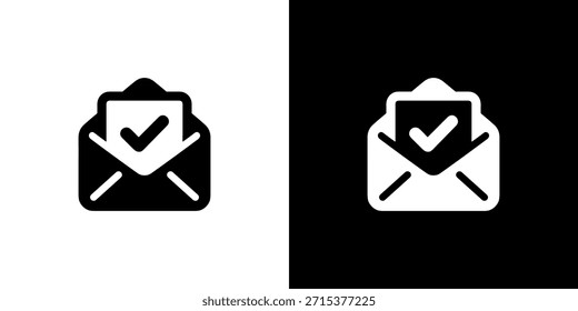 Geschäftssymbol für die Bestätigung der erfolgreichen E-Mail-Nachricht im Glyphenformat