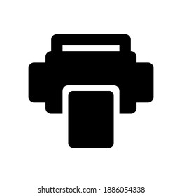 Icono de impresora de estilo glifo que se utiliza a menudo como interfaz de usuario y experiencia de usuario en el desarrollo de sitios web y aplicaciones. El vector es modificable.