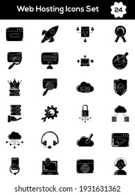 Zierset für Web-Hosting-Symbol auf weißem Hintergrund.