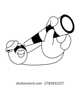 Glyph style sticker of moon sighting
