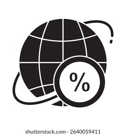 Glyph style vector icon representing business loans in financial strategy and business planning.