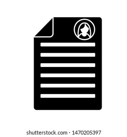 Glyph summary Icon. Business Concept. Simple style vector illustration isolated on white background