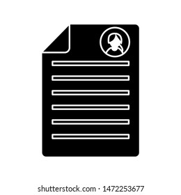 Glyph summary Icon. Simple style vector illustration isolated on white background.  