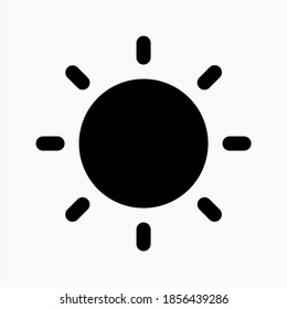 vector de icono de sol de glifo para el símbolo de brillo aislado. ilustración gráfica simple de la luz solar