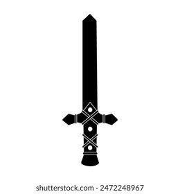 Glyph sword isolated on white background