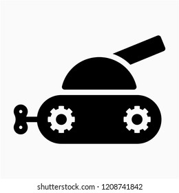 Glyph tank toy pixel perfect vector icon