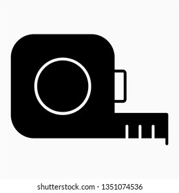 Glyph tape measure vector icon