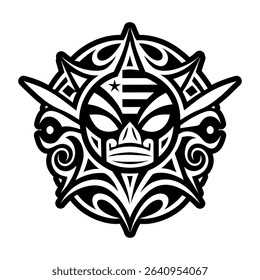 Glyph tattoo icon of a puerto mask