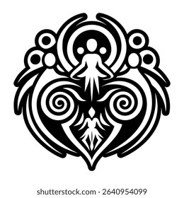 Glyph tattoo icon of tribal family symbol