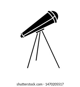 Glyph telescope icon. Element of education, spyglass and study stars. Simple vector illustration on white background