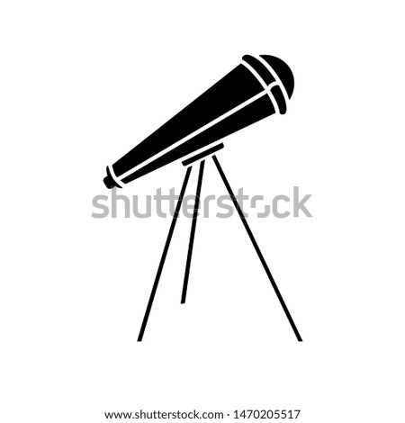 Glyph telescope icon. Element of education, spyglass and study stars. Simple vector illustration on white background
