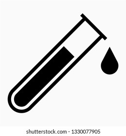 Glyph Test tube vector icon