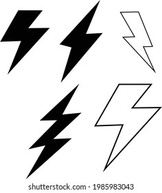glyph thunder flash silhouette and outline