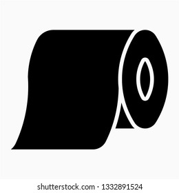 Glyph toilet paper vector icon